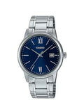CASIO MEN'S WATCH MTP-V002D-2B3 QUARTZ ANALOG SILVER BLUE
