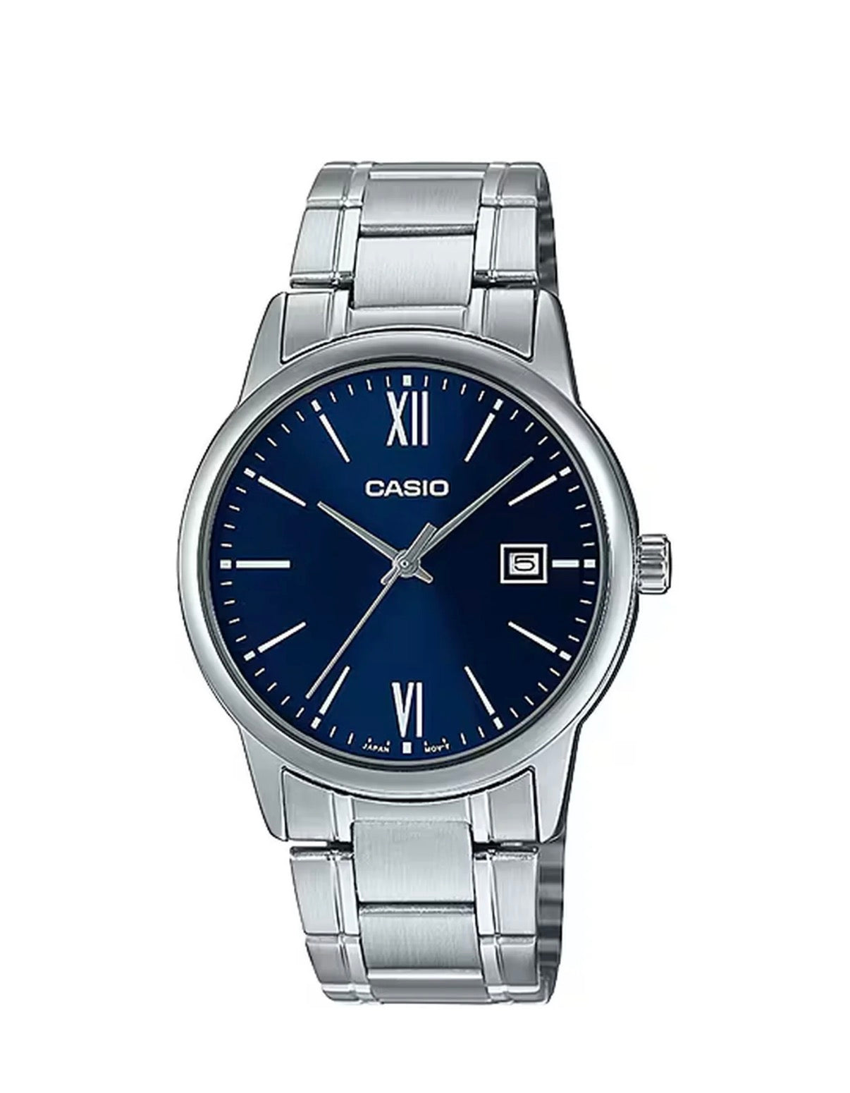 CASIO MEN'S WATCH MTP-V002D-2B3 QUARTZ ANALOG SILVER BLUE