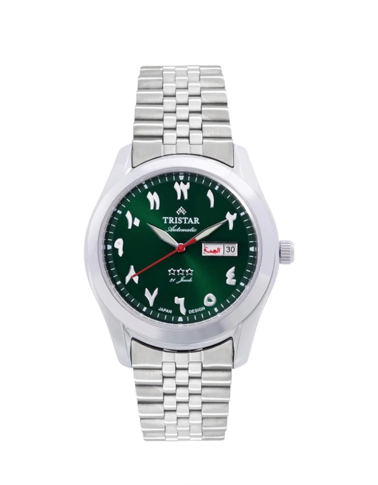 TRISTAR ARABIC DIAL BA33GMSSM03 GREEN AUTOMATIC WATCH